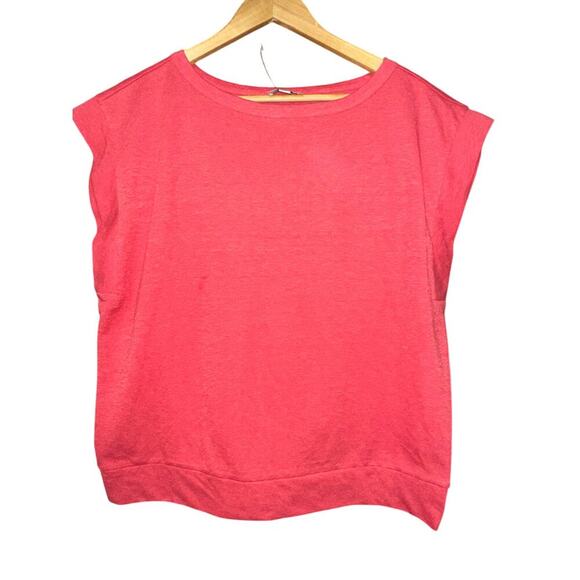 LOFT Lot of 2 pullover tops Pink Tan white Stripe L NWT Casual Boxy lightweight - Picture 3 of 16